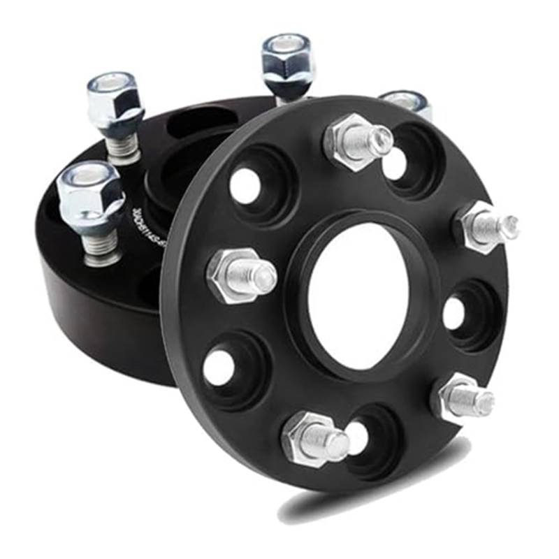 XYWOPO Distanzstücke, 2 Stück, for Mercedes-Benz, Spurverbreiterung-Adapter PCD 5x112 66,6, geschmiedetes 7075 Aluminium, schwarze Autoreifendichtung, Reifenflansch-Unterlegscheibe Auto-Radverbreiteru von XYWOPO