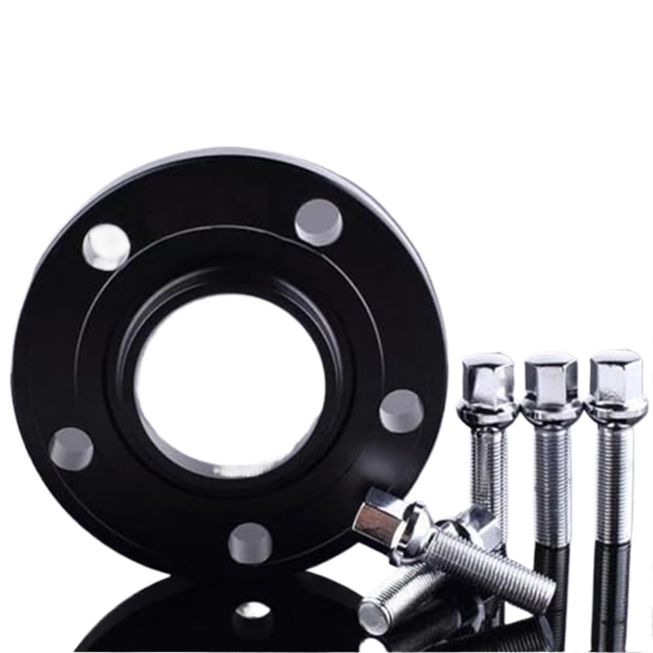 XYWOPO Distanzstücke, Spurverbreiterungen 5x112 Hubcentric 66.6 Autozubehör 20mm Aluminium-Radadapteranzug, for Auto-Separadores Shims Plate Auto-Radverbreiterungen(Black 12mm) von XYWOPO
