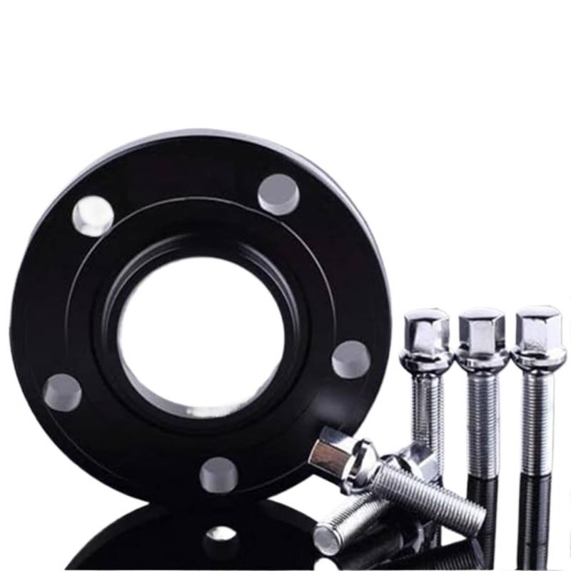 XYWOPO Distanzstücke, Spurverbreiterungen 5x112 Hubcentric 66.6 Autozubehör 20mm Aluminium-Radadapteranzug, for Auto-Separadores Shims Plate Auto-Radverbreiterungen(Black 12mm) von XYWOPO