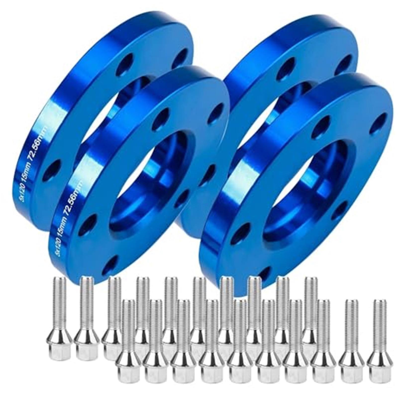 XYWOPO Distanzstücke, geschmiedetes Aluminium, 4 Stück, 5 x 120, versetztes Spurverbreiterung-Set, 2 Stück 15 mm, 2 Stück 20 mm, mit verlängerten Bolzen, passend for, Autoflansch-Unterlegscheibenplat XYWOPO Distanzstücke, geschmiedetes Aluminium, 4 Stück, 5 x 120, versetztes Spurverbreiterung-Set, 2 Stück 15 mm, 2 Stück 20 mm, mit verlängerten Bolzen, passend for, Autoflansch-Unterlegscheibenplat von XYWOPO