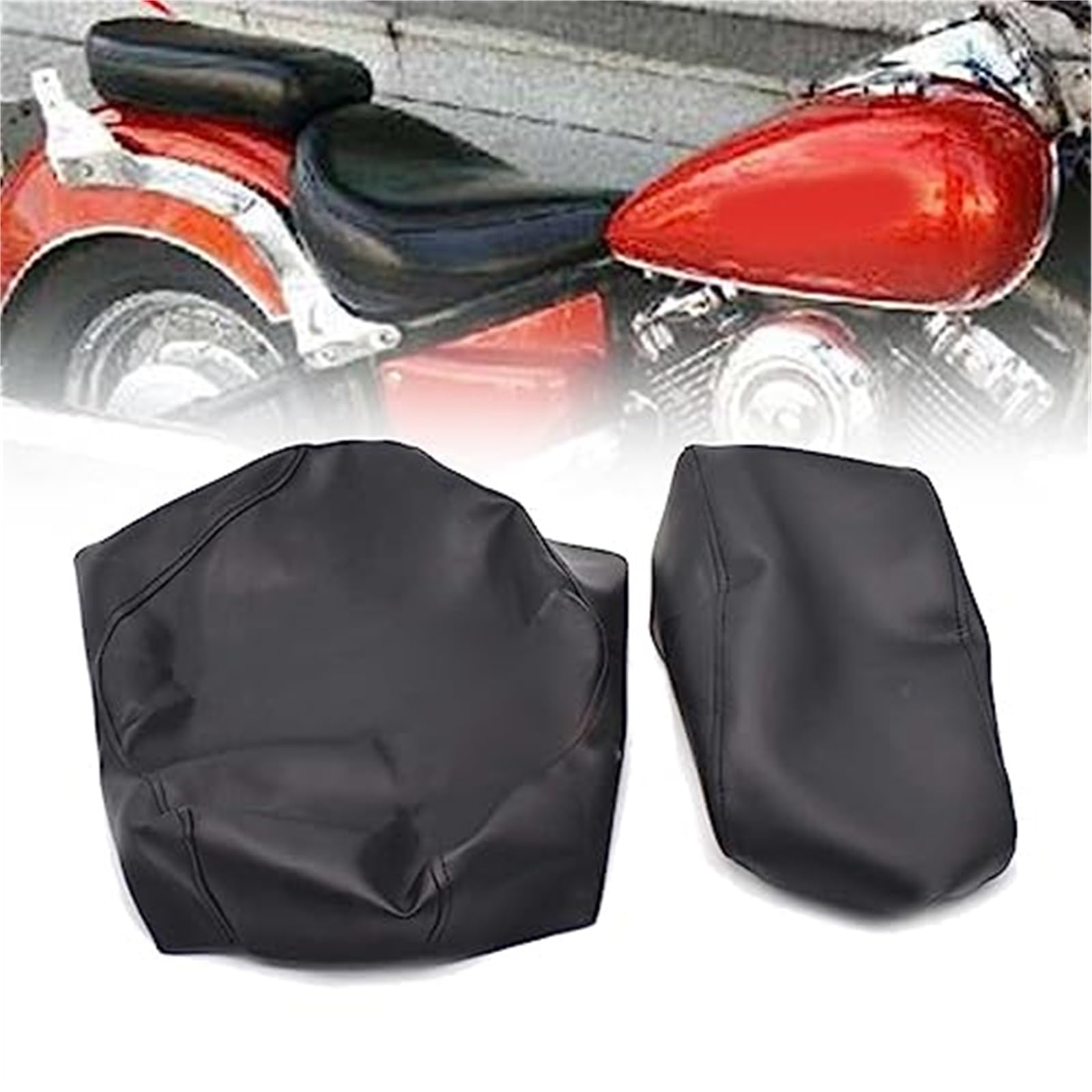 XYWOPO Ersatz-Motorradsitzbezug aus dickem schwarzem PU-Leder, wasserdicht, for V-Star Dragstar XVS400 DS400-Zubehör Motorrad-Sitzbezug XYWOPO Ersatz-Motorradsitzbezug aus dickem schwarzem PU-Leder, wasserdicht, for V-Star Dragstar XVS400 DS400-Zubehör Motorrad-Sitzbezug von XYWOPO