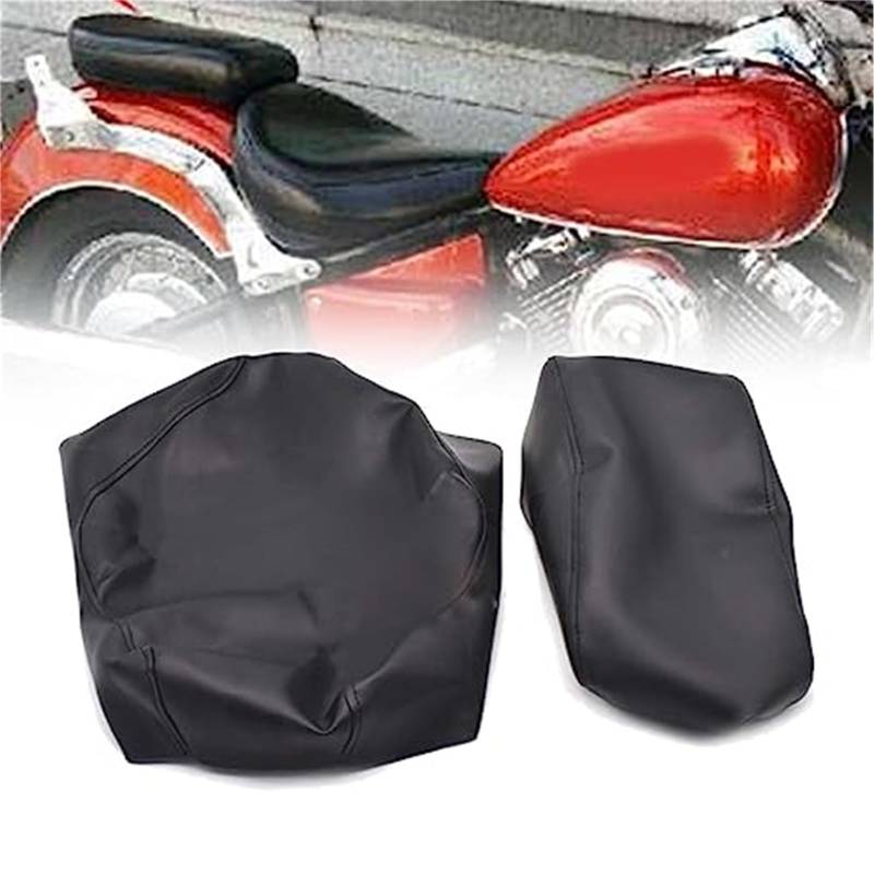 XYWOPO Ersatz-Motorradsitzbezug aus dickem schwarzem PU-Leder, wasserdicht, for V-Star Dragstar XVS400 DS400-Zubehör Motorrad-Sitzbezug von XYWOPO