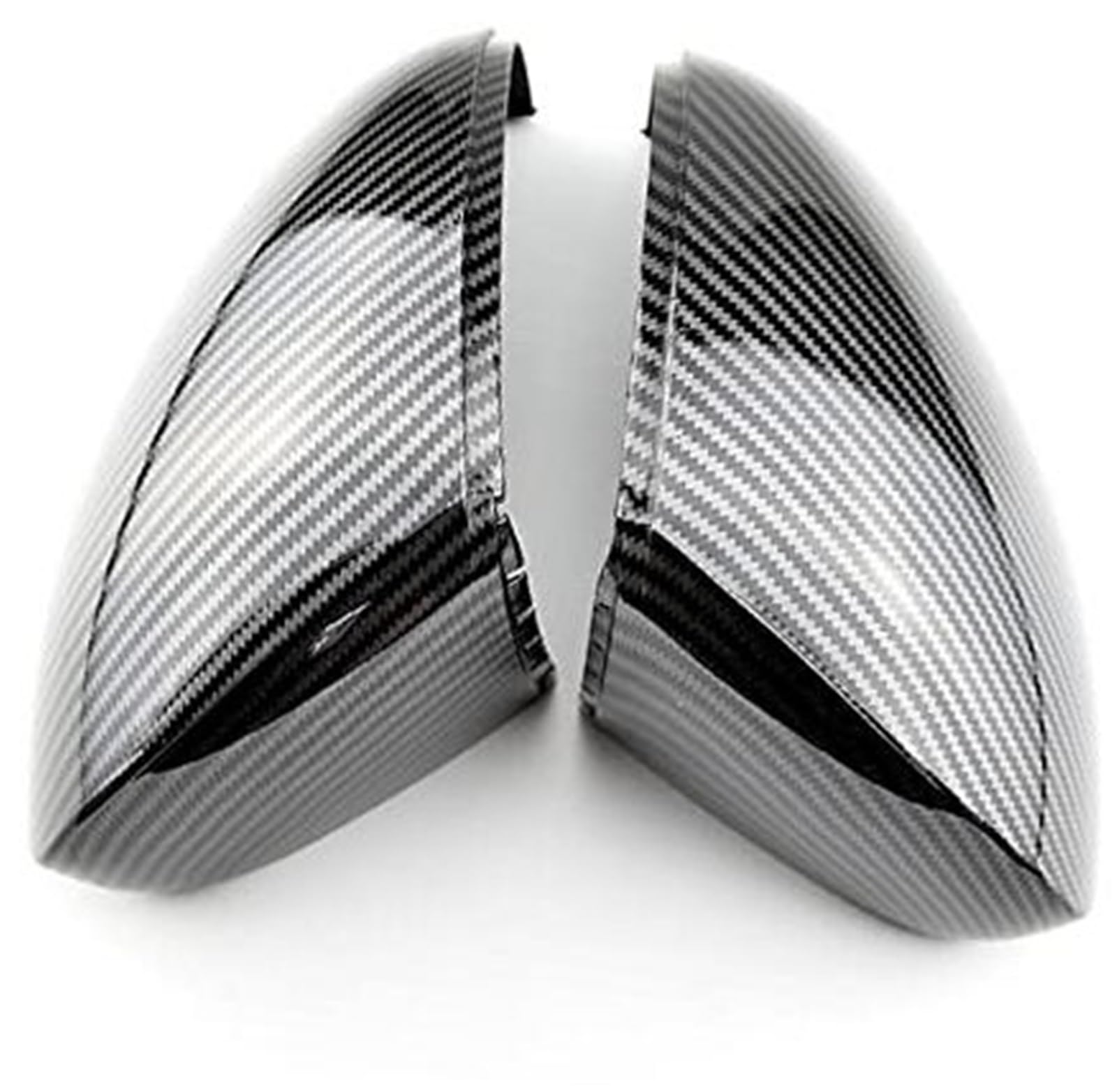 XYWOPO Glänzend Schwarze Seitenflügel-Rückspiegel-Abdeckung, Gehäusekappen, Shell-Ersatz, for Volkswagen, for Tiguan, for Sharan, for Skoda, Yeti Auto-Außenspiegelabdeckung(Black Carbon Black) von XYWOPO