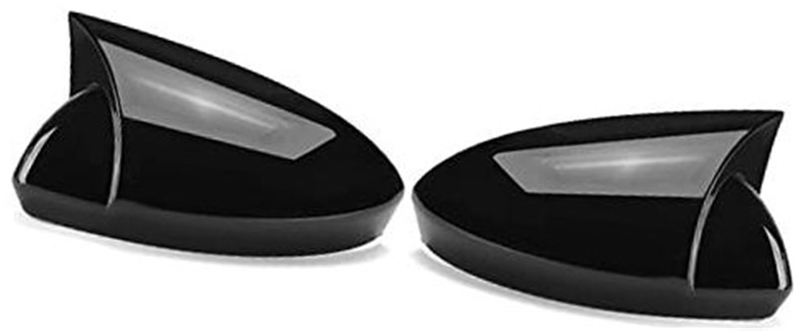 XYWOPO Glänzende Schwarze/Kohlefaser-Abdeckkappe for Auto-Seitenflügel-Rückspiegel, for Renault, Megane 4 MK4 2016–2020. Bat-Rückspiegelabdeckung Auto-Außenspiegelabdeckung(Black Glossy Black) von XYWOPO