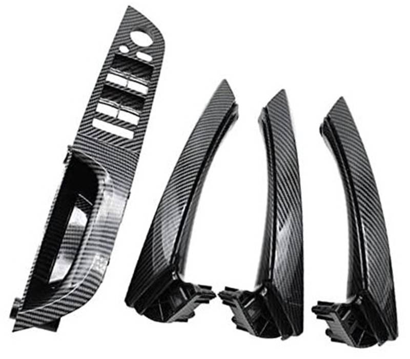 XYWOPO Linkshänder-Fahrer-Carbonfaser-Innentürgriff-Armlehnenverkleidung, for, 3er-Serie E90 E91 316 318 320 325 328 Auto-Innentürgriff(Black 37.5 A1 Set) von XYWOPO