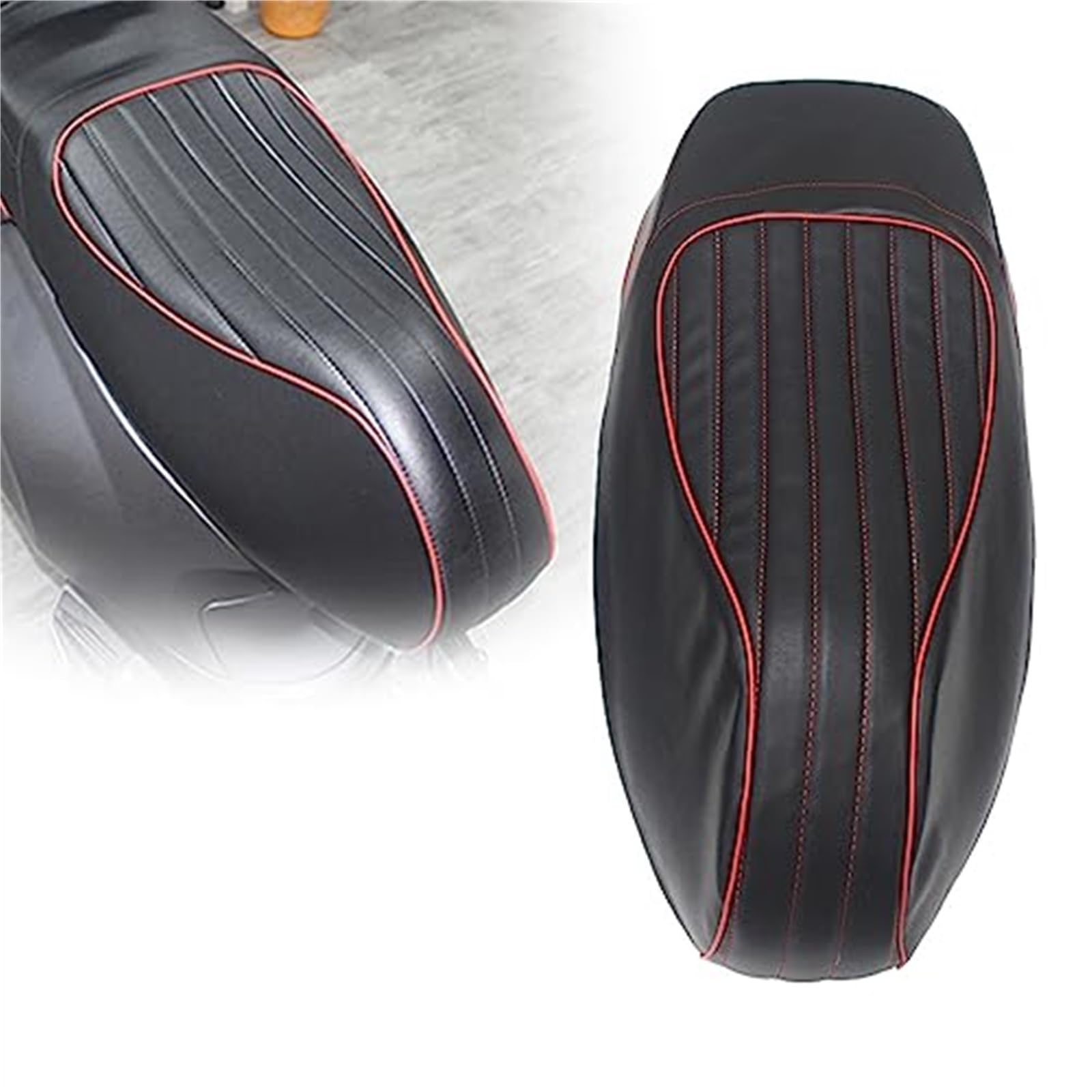 XYWOPO Motorrad, for Vespa, GTS300 GTS 125 150 250 300 Schwarz/Rot Sattelleder, for Sitz, Bezug Zubehör Motorrad-Sitzbezug XYWOPO Motorrad, for Vespa, GTS300 GTS 125 150 250 300 Schwarz/Rot Sattelleder, for Sitz, Bezug Zubehör Motorrad-Sitzbezug von XYWOPO