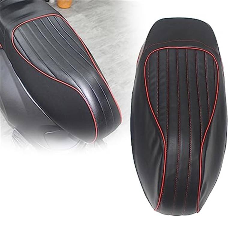 XYWOPO Motorrad, for Vespa, GTS300 GTS 125 150 250 300 Schwarz/Rot Sattelleder, for Sitz, Bezug Zubehör Motorrad-Sitzbezug von XYWOPO