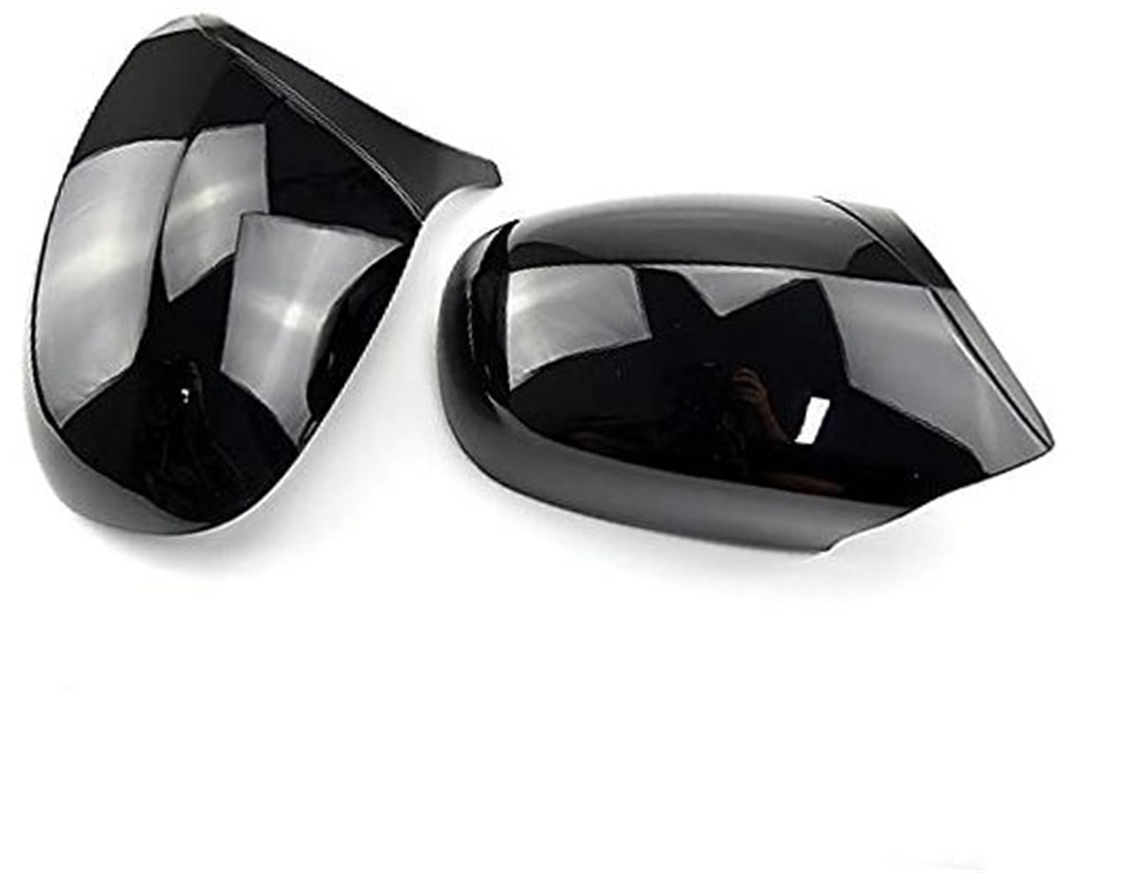 XYWOPO Schwarze Seitenspiegel-Abdeckkappe, Rückspiegelschale, for, 3er E90 E91 E92 E93 LCI Facelifted Carbon Fiber Pattern Auto-Außenspiegelabdeckung(Black Bright Black) von XYWOPO