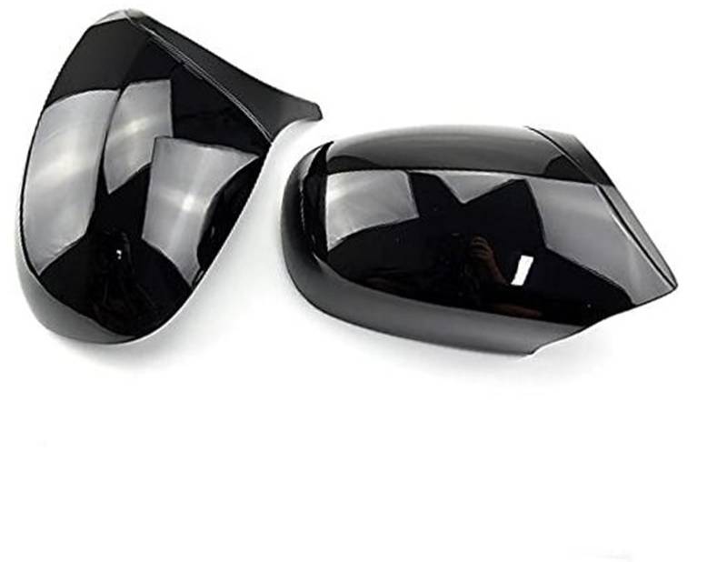 XYWOPO Schwarze Seitenspiegel-Abdeckkappe, Rückspiegelschale, for, 3er E90 E91 E92 E93 LCI Facelifted Carbon Fiber Pattern Auto-Außenspiegelabdeckung(Black Bright Black) von XYWOPO