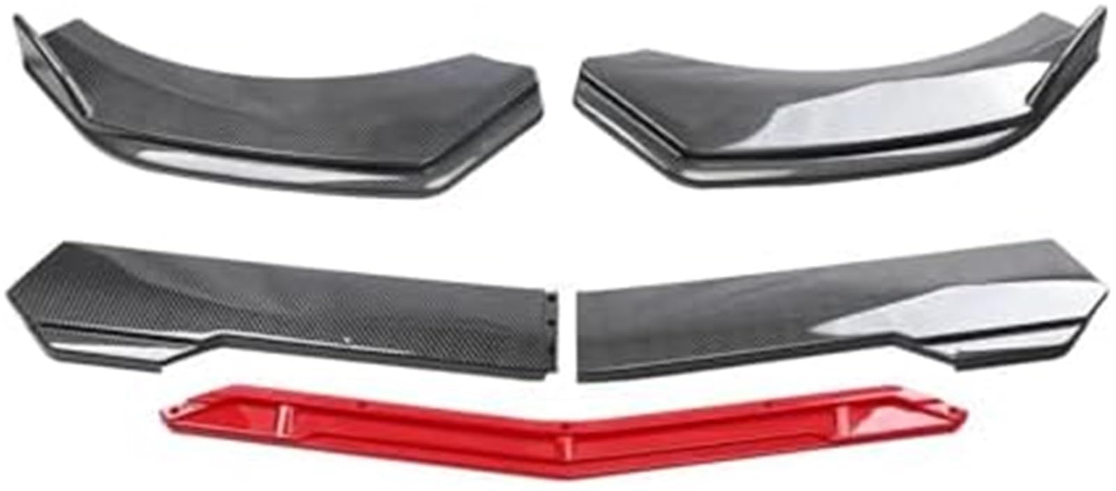 XYWOPO Splitter Auto Frontstoßstange Kinnlippenspoiler Body Kits Splitter Rock Diffusor Schutzabdeckungen, for Fiat, 500 595, for Abarth Lip Splitter(Gloss Black) Autospoiler-Splitter(BLACK Carbon Fib von XYWOPO
