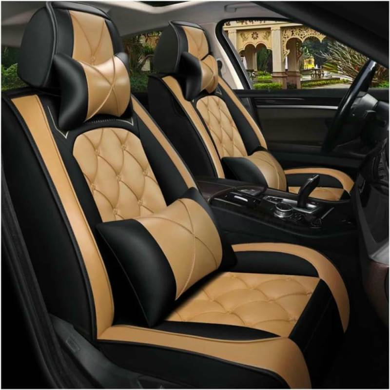 XYZASC-Autositzbezüge sind geeignet für Freelander Freelander 1 Freelander 2 Freelander S Discovery Evoque Autoschutzhüllen/Zubehör,Hellbraun von XYZASC