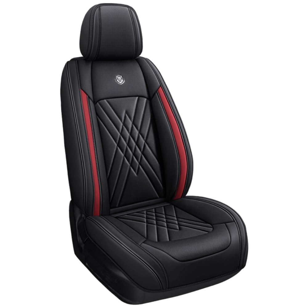 XYZASC-Autositzbezüge sind geeignet für VW Transporter T6/T6.1 Caravelle (2015 Onwards) Autoschutzhüllen/Zubehör,schwarz rot von XYZASC