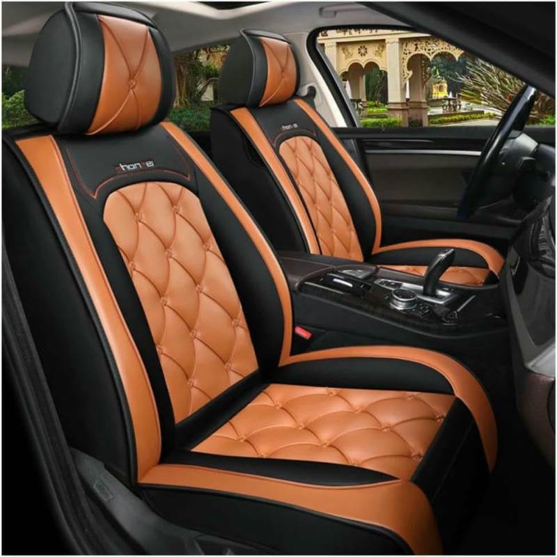 XYZASC-Autositzbezüge sind geeignet für Vw Up! Golf Polo Caravelle Multivan Sharan Passat Variante T-ROC T-C-Ross Autoschutzhüllen/Zubehör,orange Farbe von XYZASC