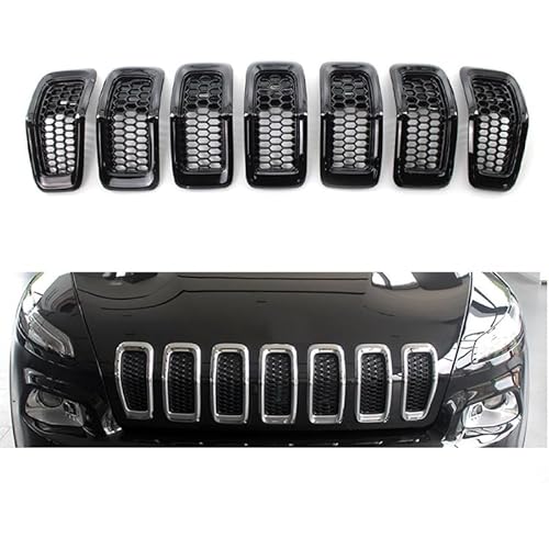 Auto Frontgitter Kühlergrill, für Jeep Cherokee 2014-2018 Frontstoßstange Front Kühlergrille Rahmen,A von XYghzh