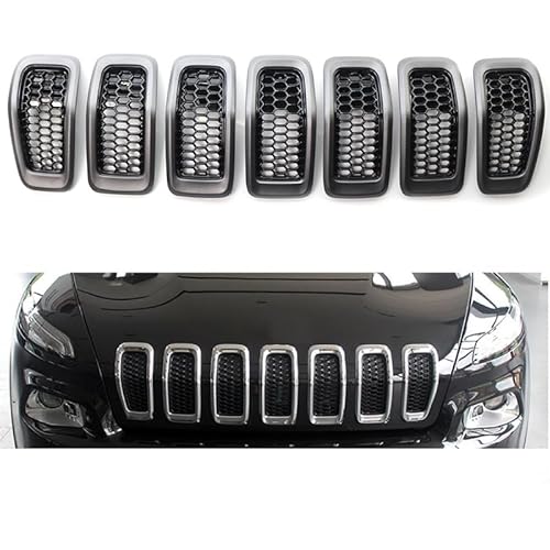 Auto Frontgitter Kühlergrill, für Jeep Cherokee 2014-2018 Frontstoßstange Front Kühlergrille Rahmen,B von XYghzh