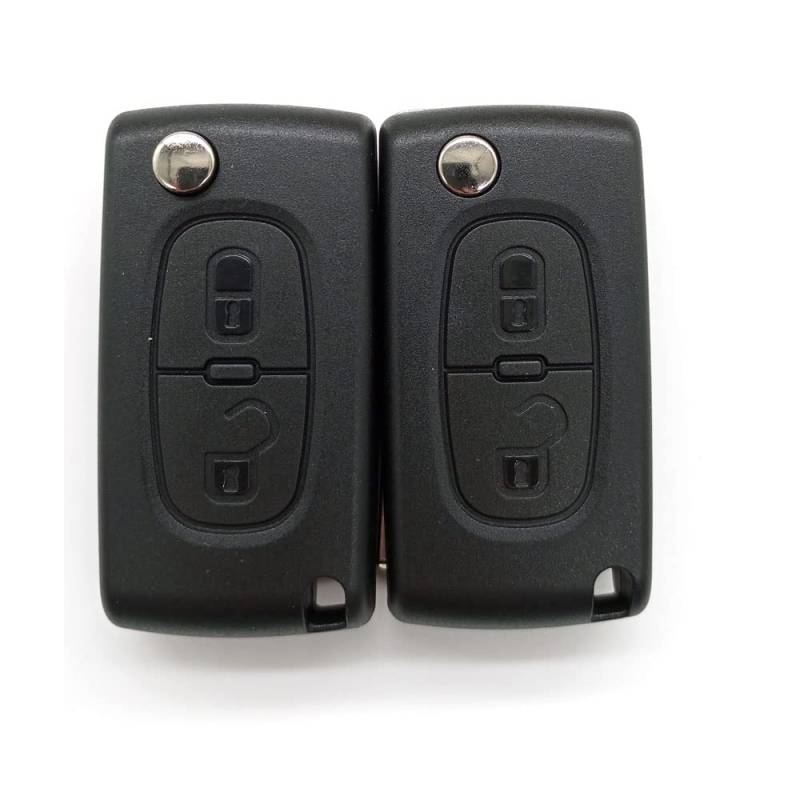 2 Sätze 2 Tasten Autoschlüssel Gehäuse Schlüsselgehäuse Neu passend Pilot Autoschlüssel für Peugeot 207 308 407 607 807 und Citroen C2 C3 C4 C5 C6 C8 DS3 DS4 von XYwsh
