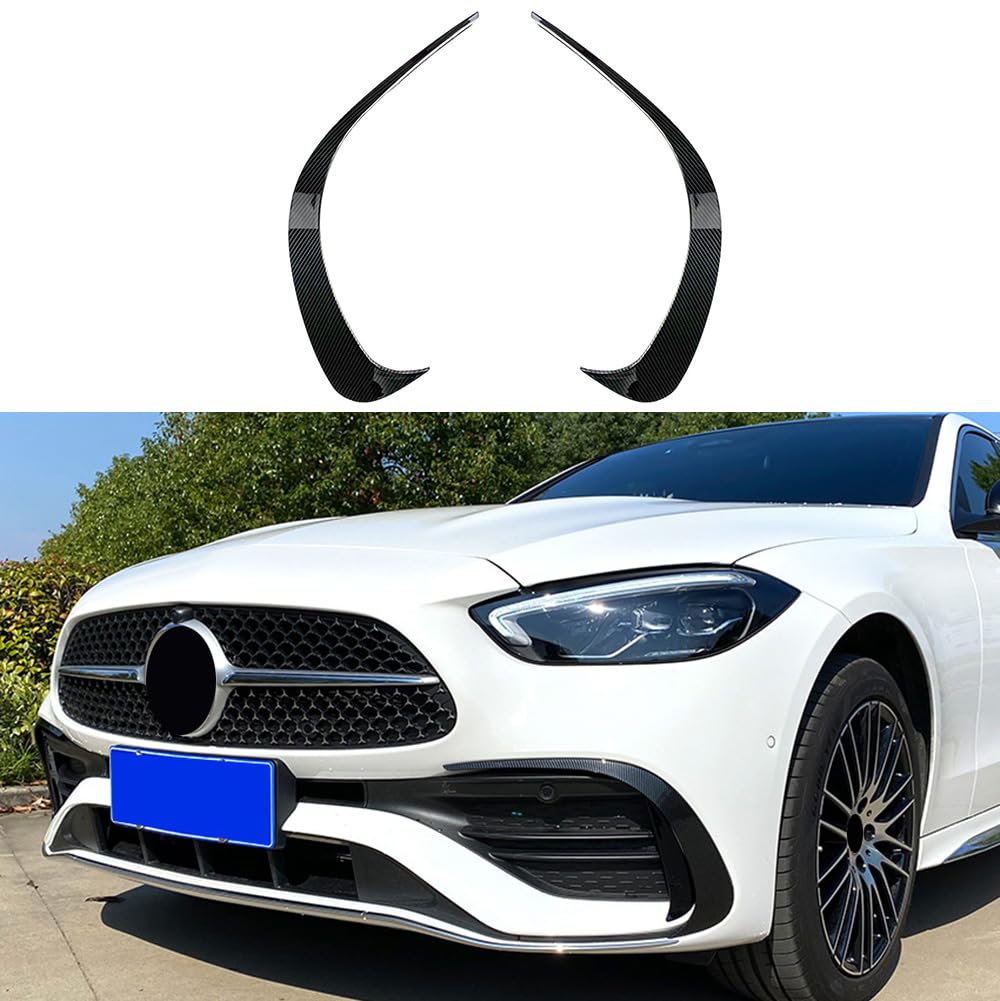 Auto Frontstoßstange Lufteinlass Kühlergrill Seitenlamellen Luftmesser Spoiler, Auto Dekoration Zubehör, für Mercedes-Benz C-Klasse W206 C200 C260 C300 AMG 2022+,Carbon Fibre Auto Frontstoßstange Lufteinlass Kühlergrill Seitenlamellen Luftmesser Spoiler, Auto Dekoration Zubehör, für Mercedes-Benz C-Klasse W206 C200 C260 C300 AMG 2022+,Carbon Fibre von XZLDSD