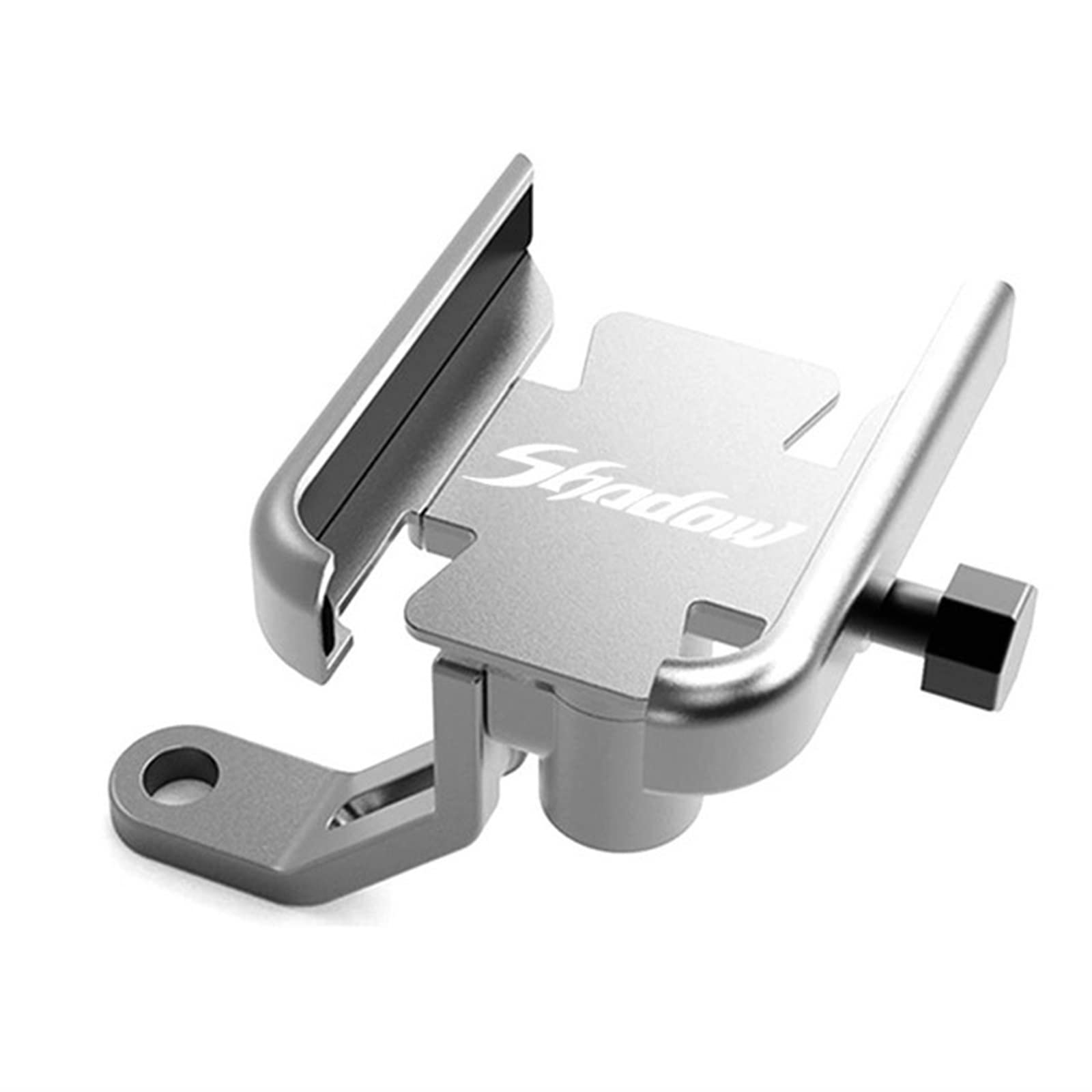 Motorrad CNC Zubehör Lenker Handyhalter GPS Ständer Halterung für Honda Shadow VT 400 600 750 1100 VT400 VT600 1300 (Farbe : Mirror Type Silver) von XZLDSD
