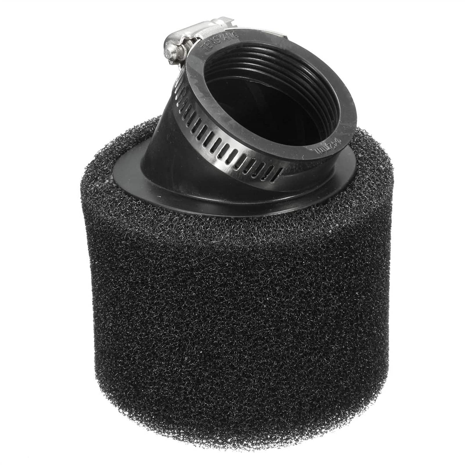 32mm 35mm 38mm 42mm 45mm 48mm Biegung Ellenbogen Halsschaum Luftfilter Schwammreiniger Moped Roller Schmutzbrause Bike Motorrad (Color : Black 48MM-W) von XZMALZYC