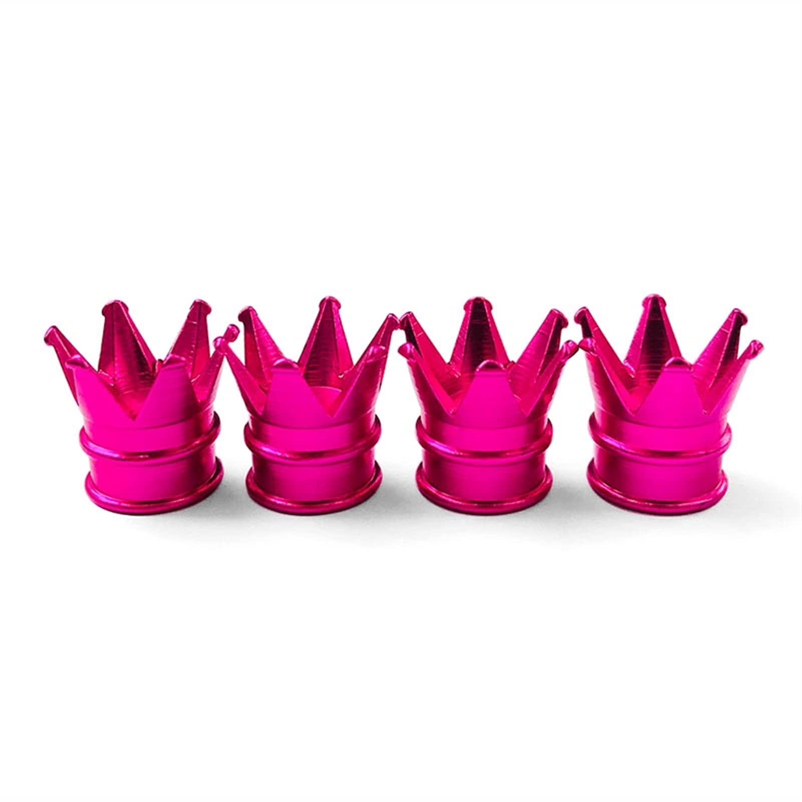 XZMALZYC 4 stücke Ankommen Bunte Aluminium Krone Auto Reifen Ventil STEM Caps Reifen Luftstaubkappen LKW Fahrrad Rad Auto Ventilkappe (Color : 4 pcs of pink) von XZMALZYC