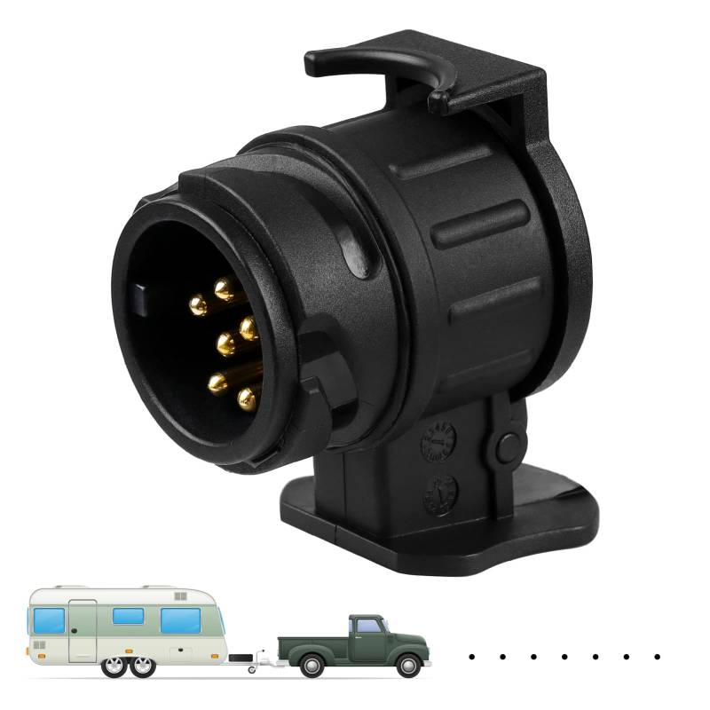 Xastro Anhängerkupplung 13 Polig auf 7 Polig 12V Adapter für PKW und Anhänger Trailer Adapter 13 zu 7 Pin Adapter 13 auf 7 polig Stromadapter Anhängerstecker Adapter Adapter für pkw anhänger von Xastro