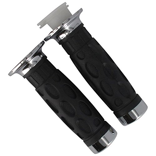 Xfight-Parts Handgriffgummi Paar mit Chromendkappen 22-24mm Länge 120mm 700382 für ZhongYu ZY50QT-7 50. MKS Eco Bike von Xfight-Parts