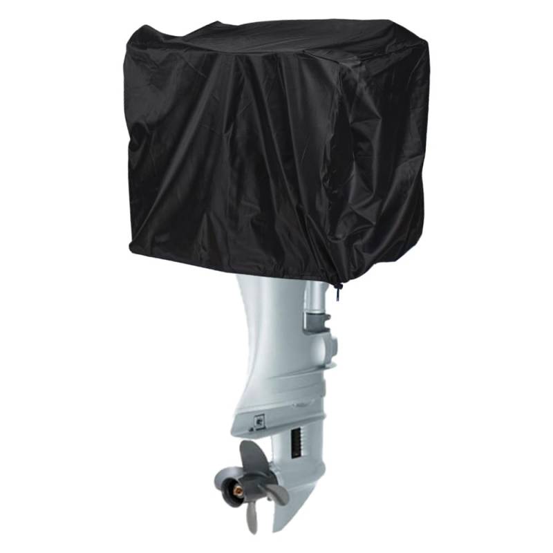 XhuangTech Bootsmotor Abdeckung Halbe, Propeller Boot Motor Aussenborder Schutz Abdeckung aus 210D Polyester-Gewebe, Wasserdicht Sonnenschutz mit Gummiband Universalle (52 x 37 x 32 cm / 15 PS) von XhuangTech
