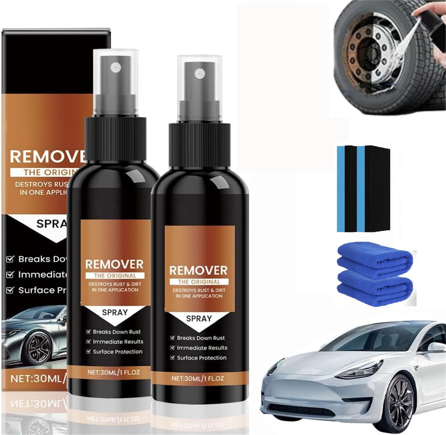 XiChiu Rust Remover Spray,Car Scratch Remover,Iron Stain Cleaner,Heavy Duty Rust Dissolver for Metal,Cars and Chains (2 Pcs) von XiChiu