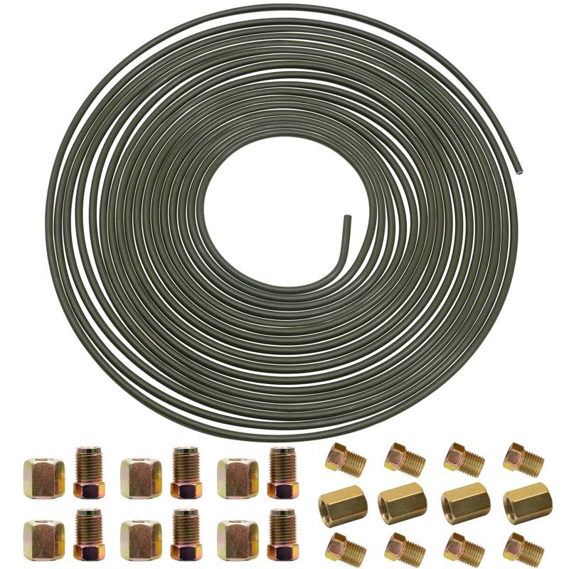 10 m Bremsleitung 3/16" Set (Ø 4,75mm) mit M10 Bremsleitungsverbinder, Automobil Ersatz Bremsrohr Verschraubungen & Verbinder Flaring SEA Kupfer Verkupfertes Stahl Sortiment für Bördel von XiTuanYuan