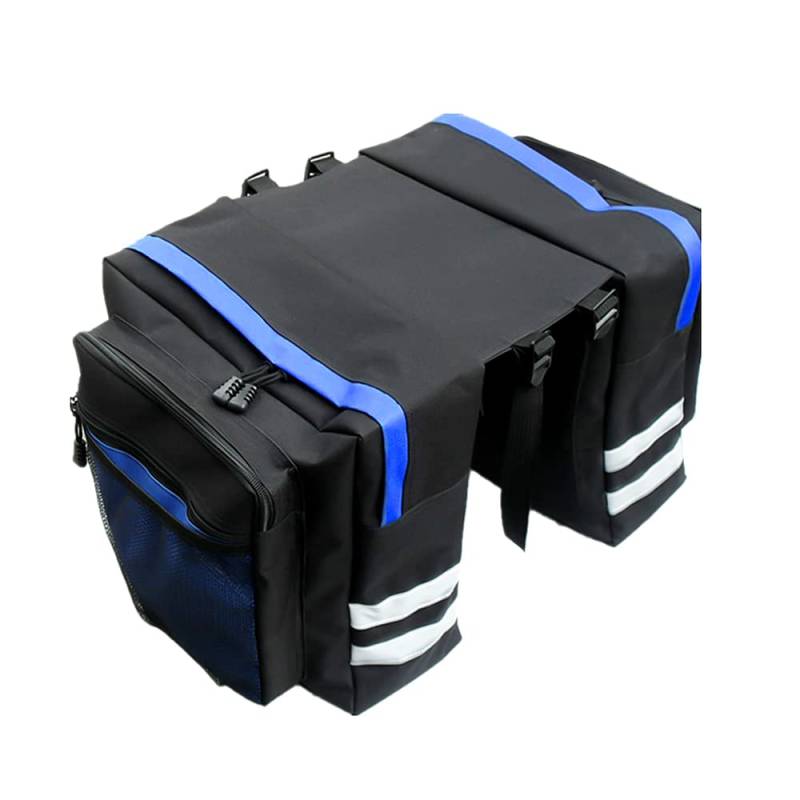 XiXiRan Fahrrad Taschen Hinten, Gepäckträgertasche für Fahrrad, Satteltaschen für Fahrrad Gepäckträger, Fahrradtasche Rücksitz, Wasserdicht, Multifunktion 30L Reißfest Gepäckträger Tasche (Blau) von XiXiRan