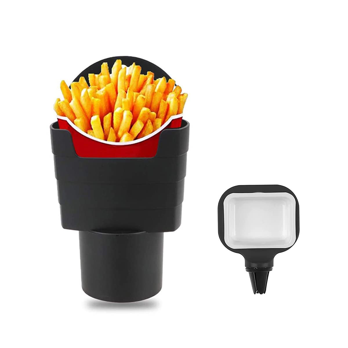 Pommes Halter, XiXiRan Pommes Frites Rack, Pommes im Auto, Pommesständer, Saucenhalter im Auto, Pommes Frites Kunststoff Ständer Halter, Pommes-Becherhalter, Auto Soßenhalter, Auto Innenausstattung von XiXiRan