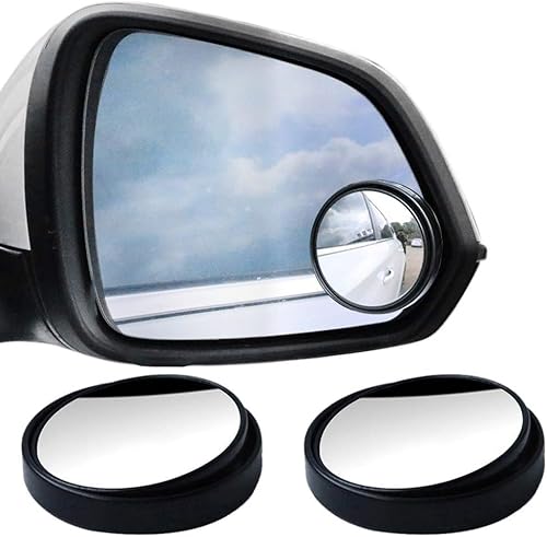 2 Stück Schwarz Toter Winkel Spiegel, 360° Verstellbar HD Konvex Weitwinkel Totwinkel Rückspiegel Selbstklebende Blindspiegel für Alle Arten von Autos，Wasserdicht und Rostfrei von Xianjuun
