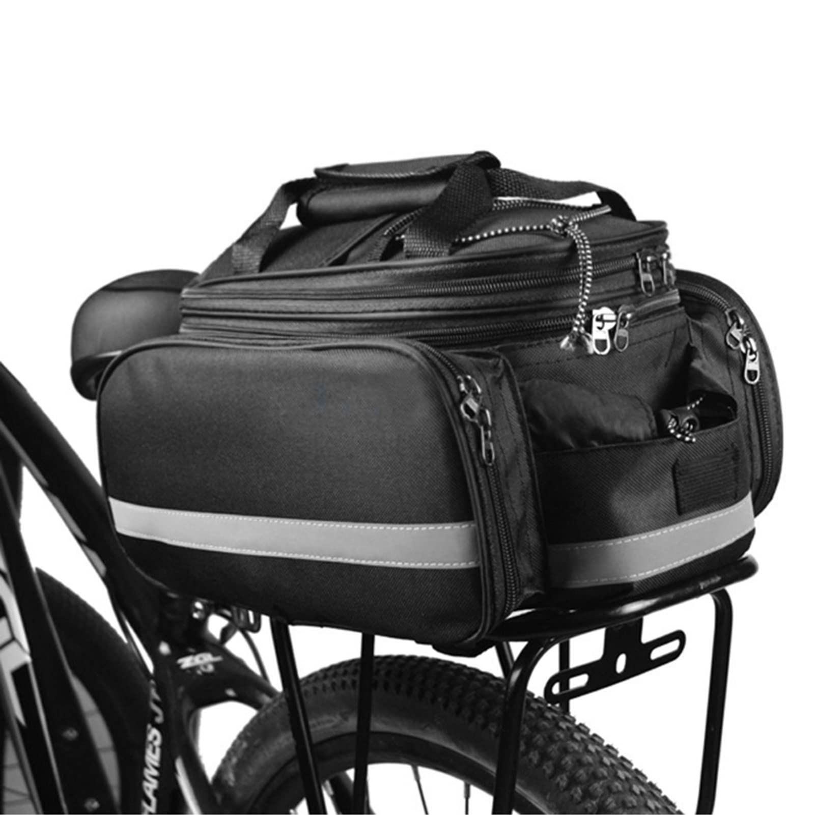 XiaoXIN Fahrrad-Rücksitztasche, erweiterbar, MTB, Gepäckträgertasche, Fahrradgepäckträger, Kofferraumtasche mit Regenschutz von XiaoXIN