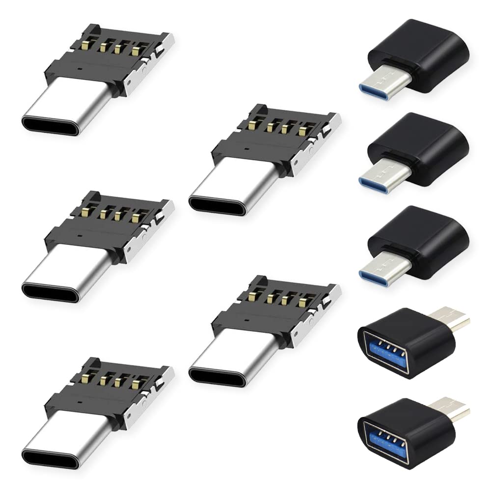 Xiatiaosann 10 Stück Ultra Mini Typ-C OTG Adapter, USB-Buchse auf USB-C-Stecker, 5-poliger Stecker für Computer, Telefon, Tablet, Kabel, Flash-Laufwerk, mit USB-C-Stecker auf USB-Buchsenadapter Xiatiaosann 10 Stück Ultra Mini Typ-C OTG Adapter, USB-Buchse auf USB-C-Stecker, 5-poliger Stecker für Computer, Telefon, Tablet, Kabel, Flash-Laufwerk, mit USB-C-Stecker auf USB-Buchsenadapter von Xiatiaosann