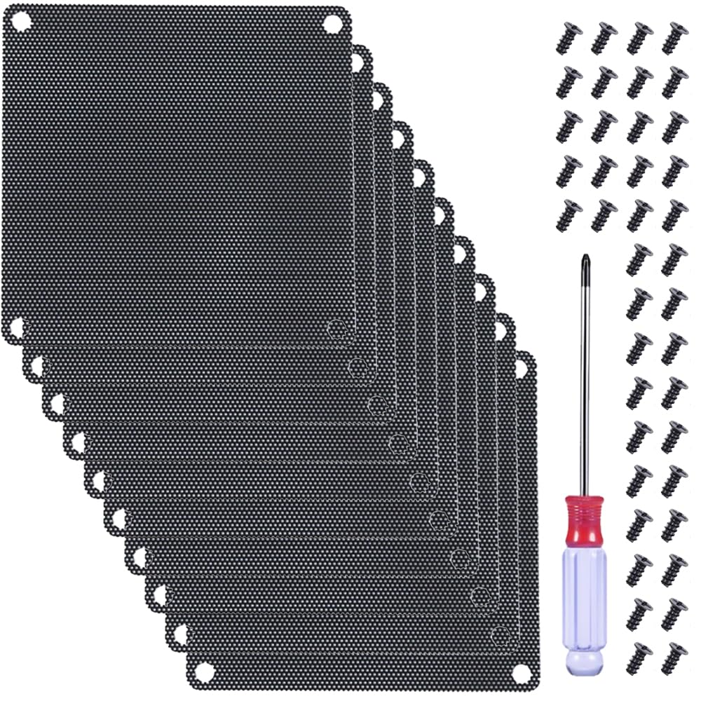 Xiatiaosann 120mm x 120mm Lüfter Staubfilter, 120mm PVC, schwarz, PC Kühler, staubdichte Gehäuseabdeckung, Computer-Netz, Lüfter, staubdichte Gehäuseabdeckung mit Schrauben, Schraubendreher (10 Stück) Xiatiaosann 120mm x 120mm Lüfter Staubfilter, 120mm PVC, schwarz, PC Kühler, staubdichte Gehäuseabdeckung, Computer-Netz, Lüfter, staubdichte Gehäuseabdeckung mit Schrauben, Schraubendreher (10 Stück) von Xiatiaosann