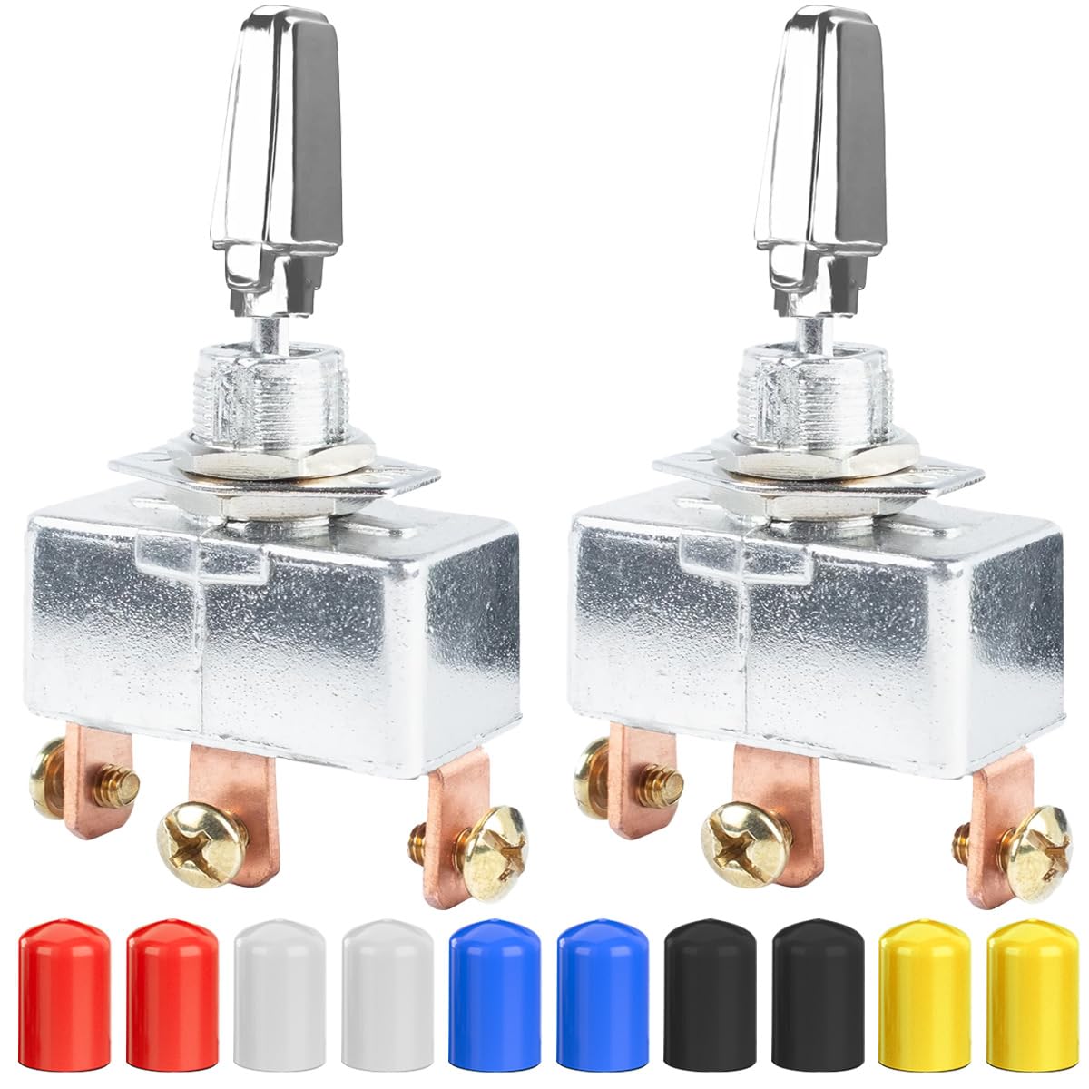 Xiatiaosann 2 Stück Heavy Duty Kippschalter DC 12V 50A Selbstsperrender Schalter ON/Off/ON 3 Position SPDT Kippschalter für Automotive, Marine, Industrie mit Gummikappe Xiatiaosann 2 Stück Heavy Duty Kippschalter DC 12V 50A Selbstsperrender Schalter ON/Off/ON 3 Position SPDT Kippschalter für Automotive, Marine, Industrie mit Gummikappe von Xiatiaosann