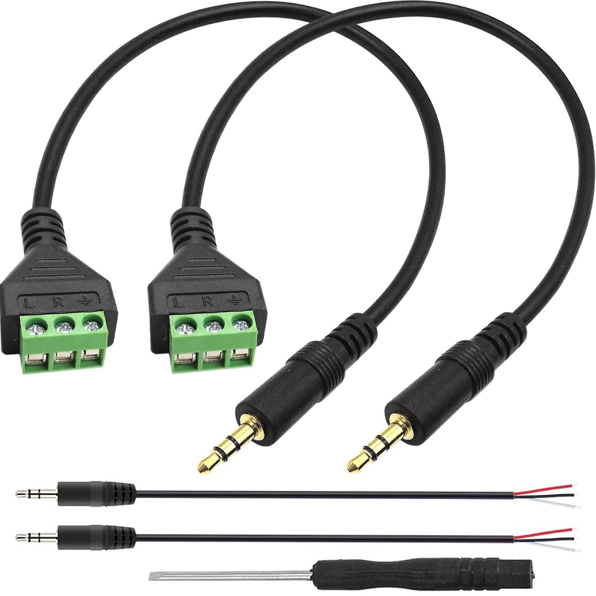 Xiatiaosann 3.5mm Klinkenstecker Audio Adapter Kabel, 3-pin Terminal Block Schrauben Stereo Stecker auf AV 3 Schraubklemmenblock Balun Anschlusskabel 30cm, 2 Stück Xiatiaosann 3.5mm Klinkenstecker Audio Adapter Kabel, 3-pin Terminal Block Schrauben Stereo Stecker auf AV 3 Schraubklemmenblock Balun Anschlusskabel 30cm, 2 Stück von Xiatiaosann