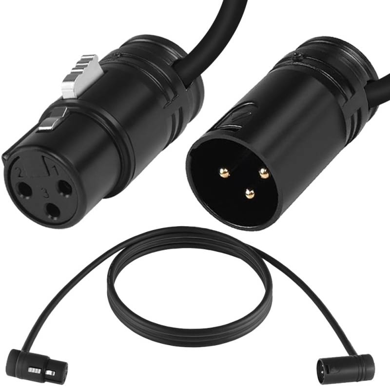 Xiatiaosann 3Pin XLR Mikrofon Anpassungsfähiges Kabel, XLR Stecker auf Buchse Low-Profile Audio Adapterkabel für Sound Devices 302, 552, 633, 688, 788T Mixer/Recorder von Xiatiaosann