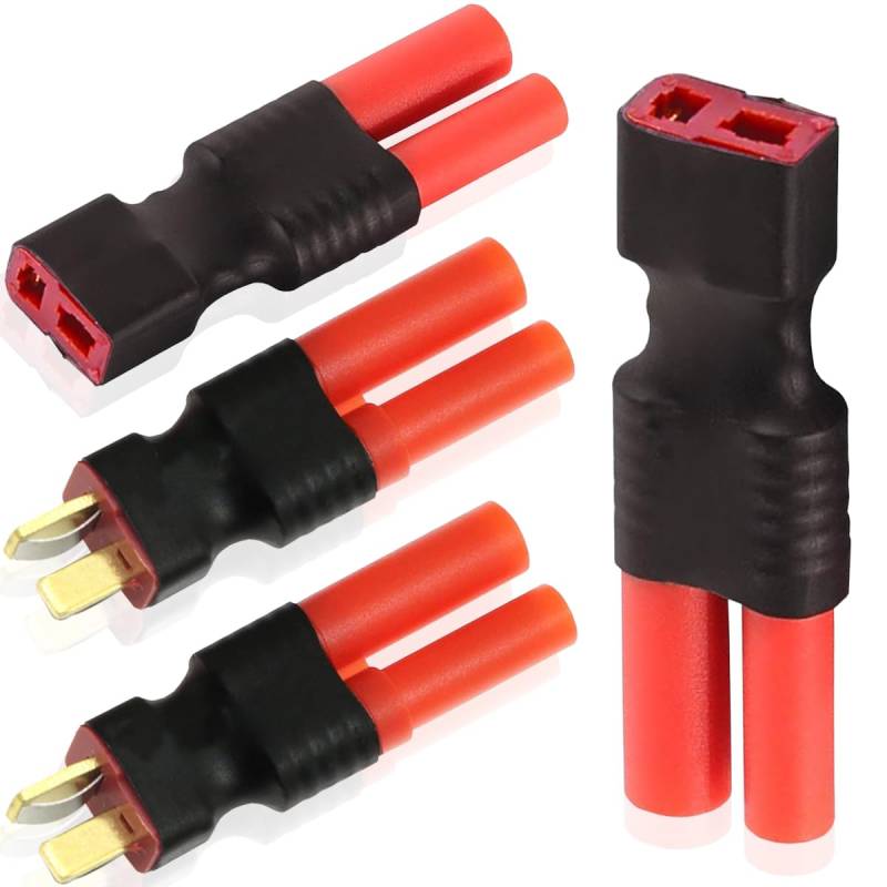 Xiatiaosann 4 Stück HXT 4 mm auf Deans T-Stecker Stecker-Buchse-Adapter für Deans T-Stecker Stecker-Buchse auf HXT 4 mm Stecker für Redcat RC Auto LKW RC Lipo Akku Crawler Buggys von Xiatiaosann