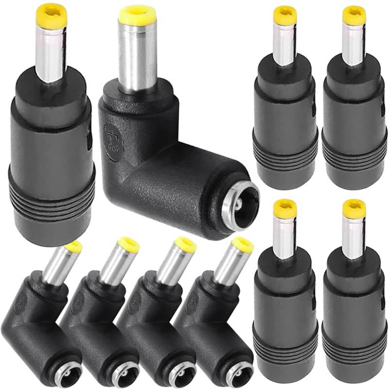 Xiatiaosann 5.5x2.1mm Buchse auf 4.0x1.7mm Stecker DC Power Converter Adapter & 90 Grad rechter Winkel 5.5x2.1mm Buchse auf 4.0x1.7mm Stecker DC Power Jack Connector für DC Kabel (10 Pack) von Xiatiaosann