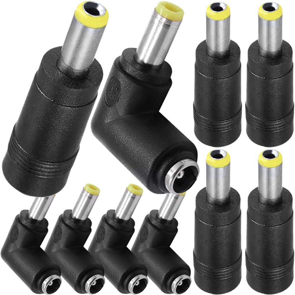 Xiatiaosann 5.5x2.1mm Buchse auf 5.5x2.5mm Stecker DC Power Converter Adapter & 90 Grad rechter Winkel 5.5x2.1mm Buchse auf 5.5x2.5mm Stecker DC Power Jack Connector für DC Kabel (10 Pack) von Xiatiaosann
