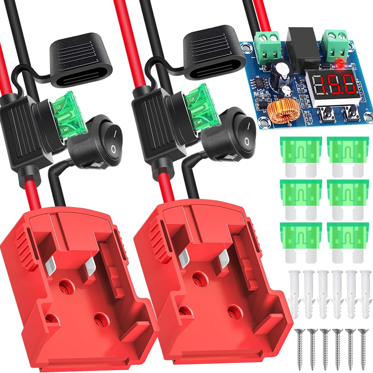 Xiatiaosann Akku Adapter für Milwaukee M18 18V Lithium-Akku, Power Wheel Adapter StromAdapter Converter für DIY Arbeit Lichter, Ride On Truck, RC Spielzeug, Robotik, mit Schalter/Sicherungen, 2 Stück Xiatiaosann Akku Adapter für Milwaukee M18 18V Lithium-Akku, Power Wheel Adapter StromAdapter Converter für DIY Arbeit Lichter, Ride On Truck, RC Spielzeug, Robotik, mit Schalter/Sicherungen, 2 Stück von Xiatiaosann