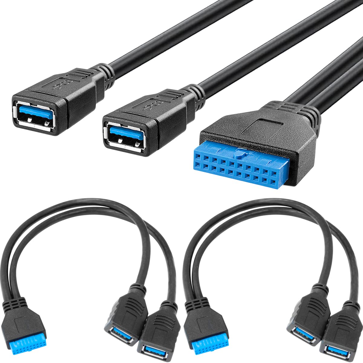 Xiatiaosann Mainboard USB3.0 Kabel 20-pin USB Splitter Buchse auf 2x Typ A Buchse Adapter Mainboard Intern Verlängerungsport 20-pin IDC Anschluss Konverterkabel, 25 cm / 9,8 Zoll, 2 Stück Xiatiaosann Mainboard USB3.0 Kabel 20-pin USB Splitter Buchse auf 2x Typ A Buchse Adapter Mainboard Intern Verlängerungsport 20-pin IDC Anschluss Konverterkabel, 25 cm / 9,8 Zoll, 2 Stück von Xiatiaosann