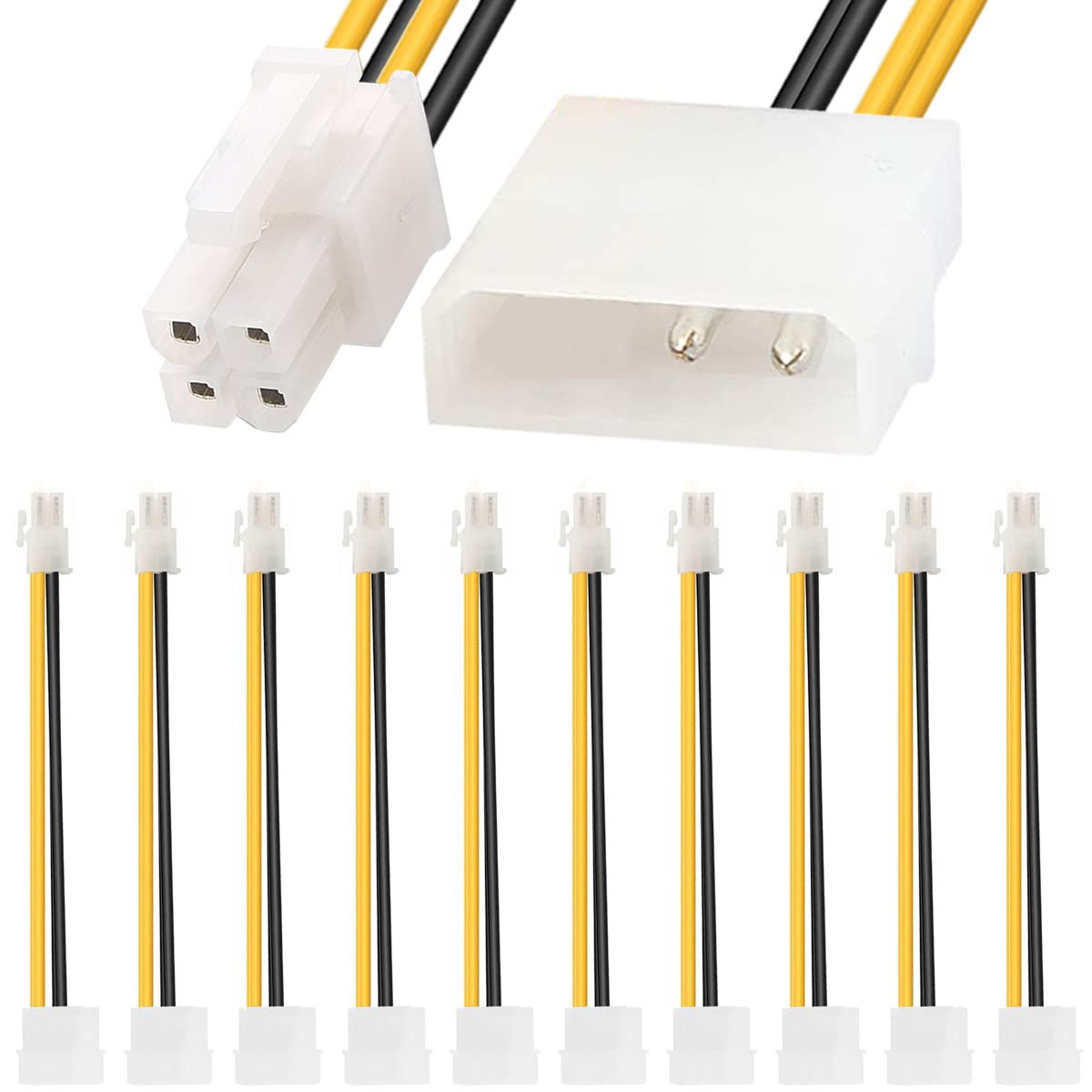 Xiatiaosann Molex Stecker auf P4 4 Pin Stromkabel für Mainboard ATX, 10 Stück 4 Pin IDE auf 4 Pin Buchse für 12V Hauptplatine, 20cm Xiatiaosann Molex Stecker auf P4 4 Pin Stromkabel für Mainboard ATX, 10 Stück 4 Pin IDE auf 4 Pin Buchse für 12V Hauptplatine, 20cm von Xiatiaosann