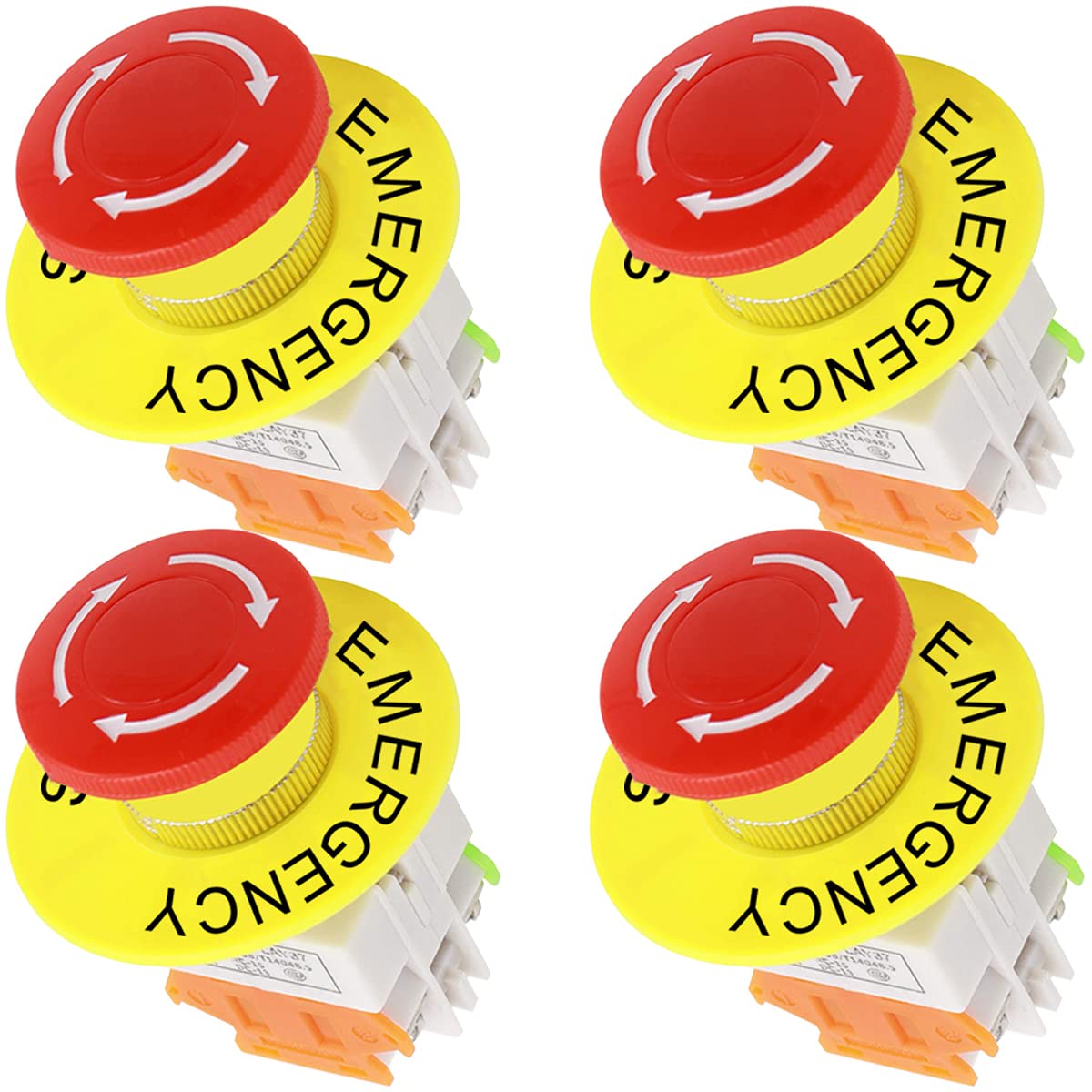 Xiatiaosann Notausschalter Druckschalter Latching Schalter 22mm C, Einrastendes 22mm Montageloch Not-Stopp-Schalter 1NO 1NC mit 60mm Not-Aus-Zeichen, 4 Stück Xiatiaosann Notausschalter Druckschalter Latching Schalter 22mm C, Einrastendes 22mm Montageloch Not-Stopp-Schalter 1NO 1NC mit 60mm Not-Aus-Zeichen, 4 Stück von Xiatiaosann