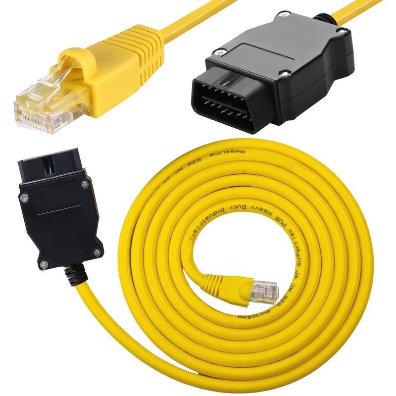 Xiatiaosann OBD2-zu-Ethernet-Kabel, ENET RJ45-Kabel für BMW F-Serie, G-Serie-Codierung, kompatibel mit E-SYS Icom-Adapter, Ethernet RJ45 zu OBDII-Schnittstelle, Autodiagnose-Codierung von Xiatiaosann