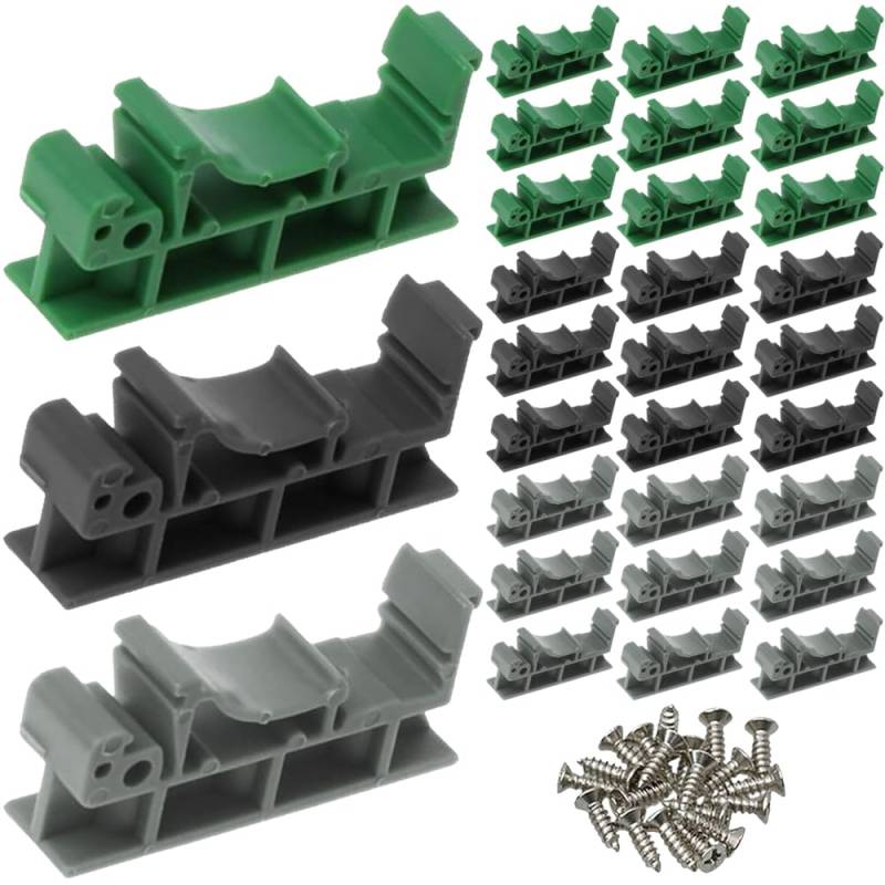 Xiatiaosann PCB DIN C45 Schiene Montageadapter, 35mm Leiterplatte Montagehalter Halterung Carrier Clips für Schaltung, schwarz, grün, grau (15 Set) von Xiatiaosann