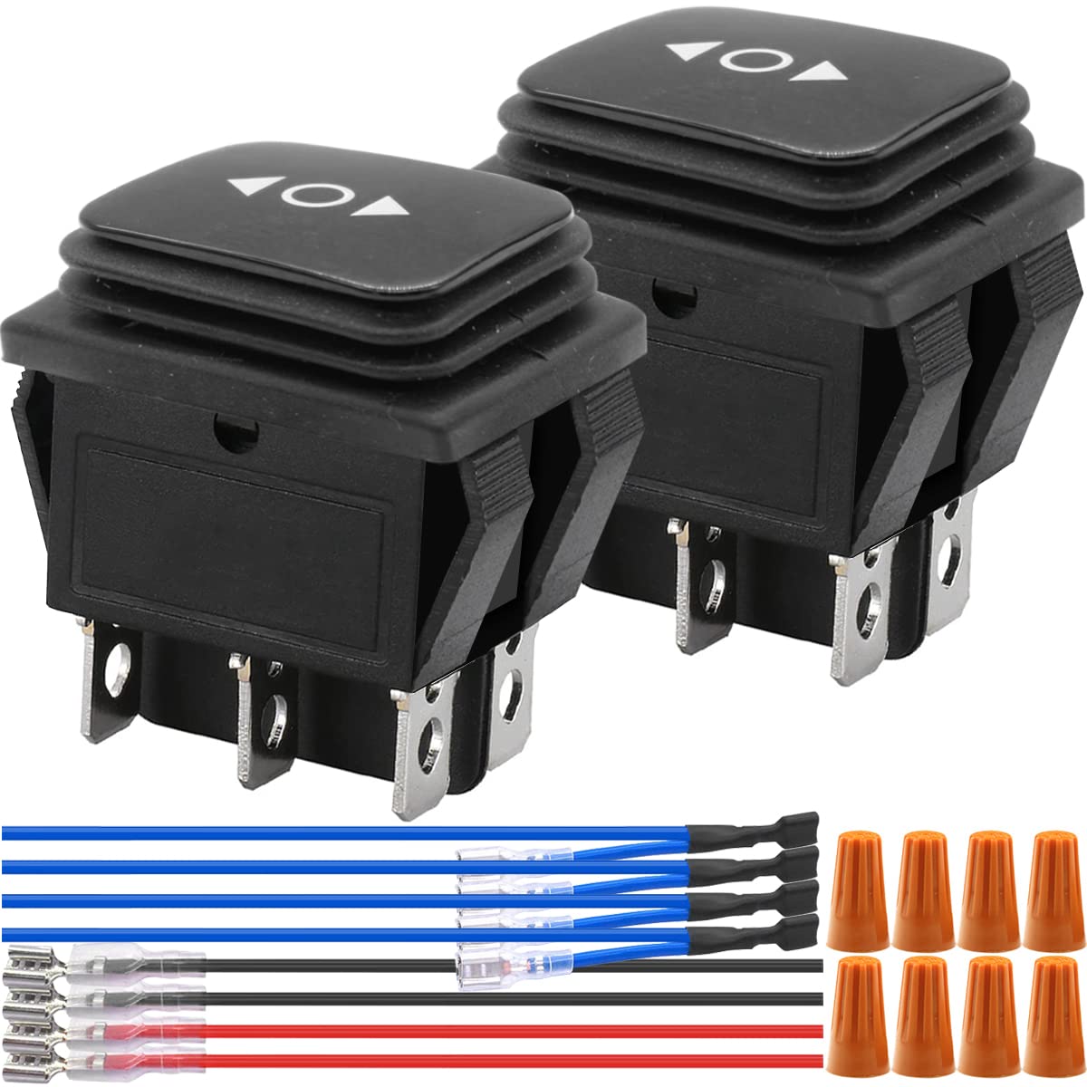 Xiatiaosann Wippschalter 12V Kippschalter Ein-Aus-Ein 6-pin Momentan DPDT Schalter Polaritätsumkehrschalter mit Kabel, 2 Stück Wasserdichter Knopfschalter 250VAC 16A DC 12V 10A für Wohnmobilboote Xiatiaosann Wippschalter 12V Kippschalter Ein-Aus-Ein 6-pin Momentan DPDT Schalter Polaritätsumkehrschalter mit Kabel, 2 Stück Wasserdichter Knopfschalter 250VAC 16A DC 12V 10A für Wohnmobilboote von Xiatiaosann