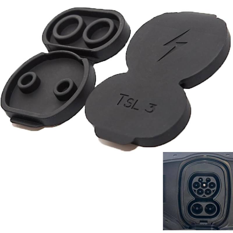 Ladeanschlusshülle für Tesla, Ladegerät Port Abdeckung für Tesla Model 3 ModelY, Silikon wasserdichte Auto Ladebuchse Case Schutzkappe Zubehör von Xiciki
