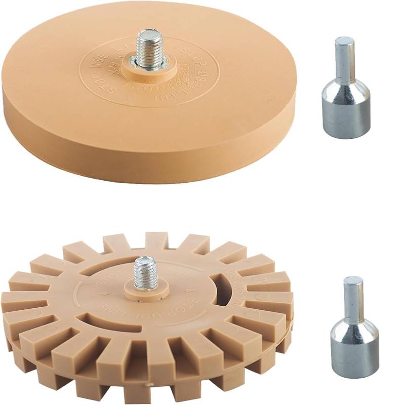 2 Stück Folienradierer Radierscheibe Gummiradierer Aufkleber Radierer Schlagschrauber Gummi Aufkleber Entferner Folienradierer Akkuschrauber von Folien und Aufklebern für Oder Auto (100mm + 88mm) von Xiciki